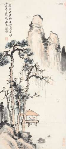 潘龢 癸亥（1923年）作 山水 立轴 设色纸本