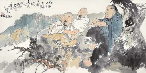 陈侗 丙戌（2006年）作 李白诗意图 镜片 设色纸本