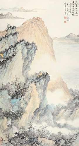 吴湖帆（款） 乙酉（1945年）作 汉室山河在 立轴 设色纸本