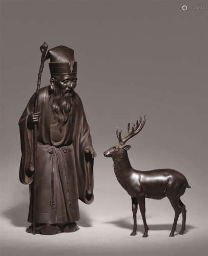 铜仙鹿 寿老像