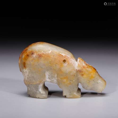 CHINESE WHITE JADE CARVED BEAST