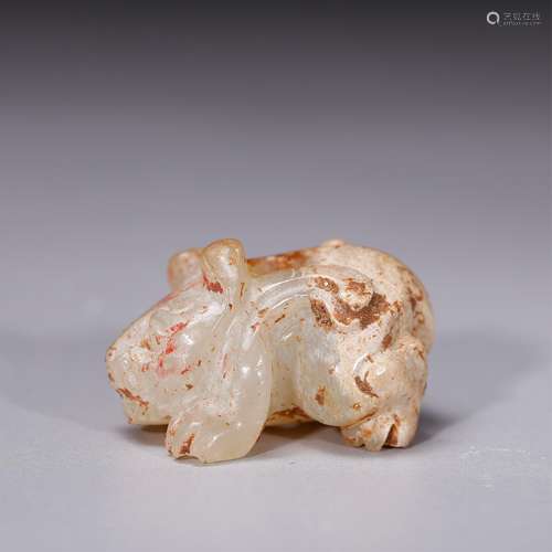 CHINESE WHITE JADE CARVED JADE BEAST