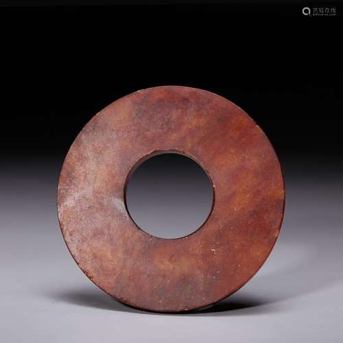 CHINESE ARCHAIC STYLE JADE BI DISK