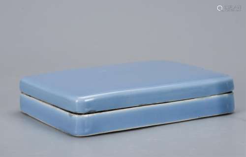 CHINESE BLUE GLAZED PORCELAIN INK COLOR BOX