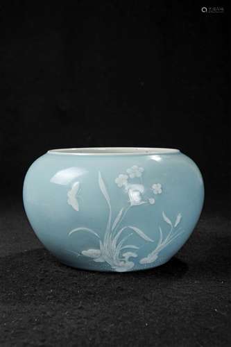 CHINESE BLUE GLAZED BRUSH WASHER