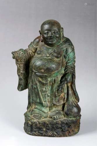 CHINESE QING DYNASTY BRONZE FIGURE OF HOTEI