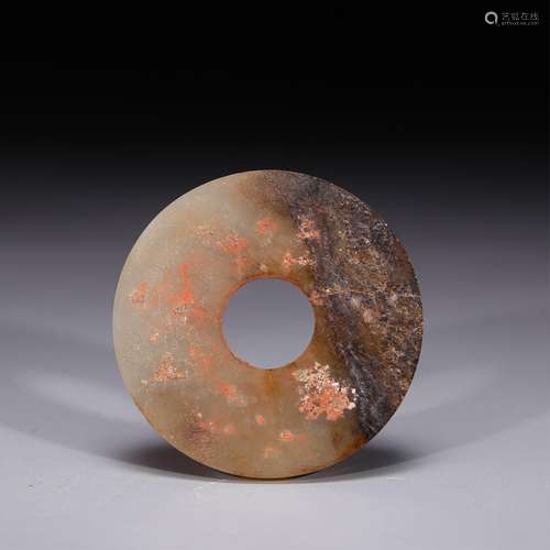 CHINESE ARCHAIC STYLE JADE BI DISK