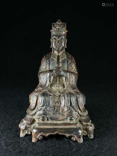 CHINESE BRONZE FIGURE OF ANCESTOR