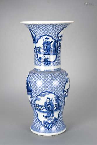 CHINESE BLUE AND WHITE YEN YEN VASE