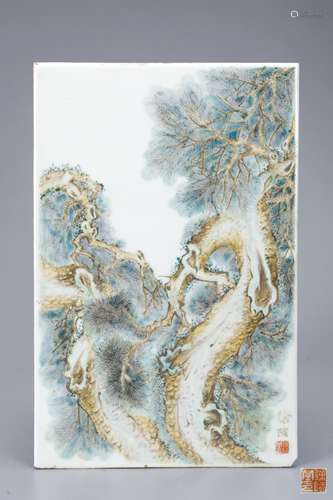 CHINESE PORCELAIN PLAQUE, XU ZHONGNAN