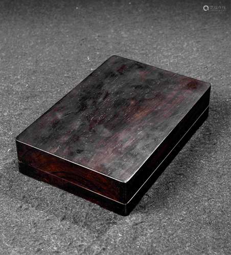 CHINESE XIE GUANSHENG INK STONE WITH ZITAN BOX