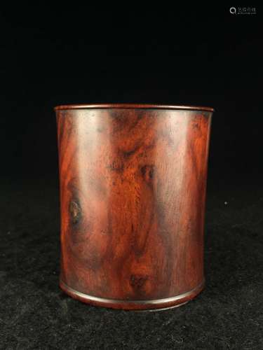 CHINESE ROSE WOOD BRUSH POT