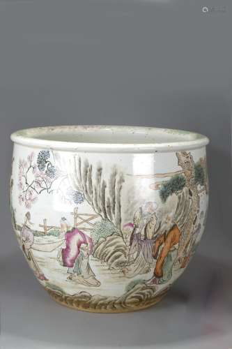 LARGE CHINESE FAMILLE ROSE PORCELAIN PLANTERS