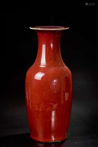 CHINESE OX BLOOD GLAZED FLOWER VASE