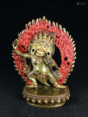 20TH C. NEPALESE BRONZE FIGURE OF VAJRAPANI