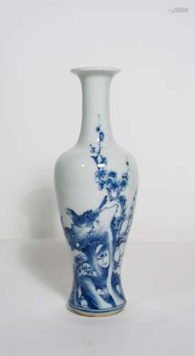 CHINESE BLUE AND WHITE GUANYIN VASE