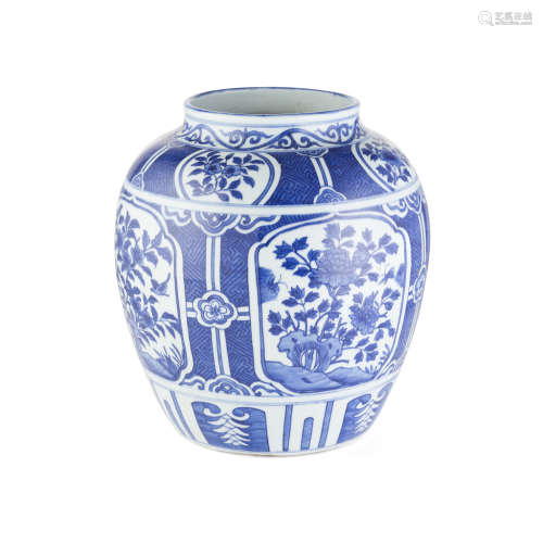 LARGE BLUE AND WHITE MING STYLE VASE