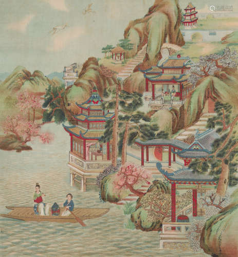 ANONYMOUS (LATE QING DYNASTY),TWO PAINTINGS ink and colour on silk