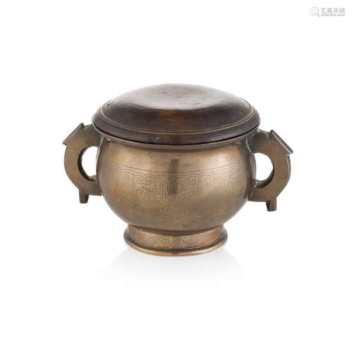 SILVER WIRE-INLAID BRONZE CENSER,QING DYNASTY, 18TH CENTURY