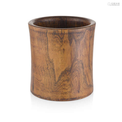 LARGE HARDWOOD BRUSHPOT, BITONG