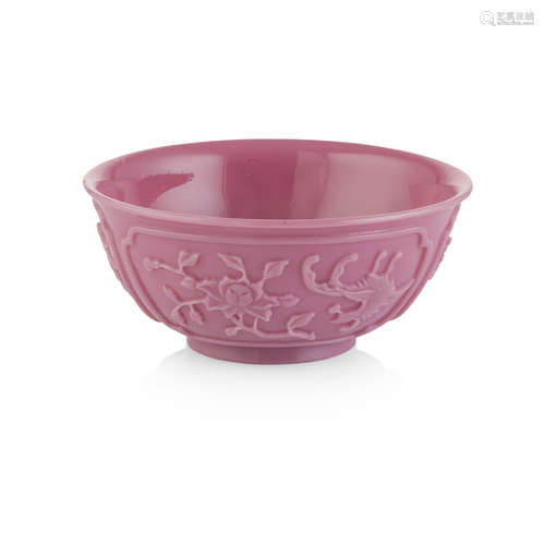 PINK GLASS BOWL,QING DYNASTY, 19TH CENTURY