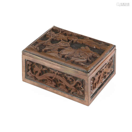 LACQUER BOX WITH EUROPEAN MOUNTS,MING DYNASTY