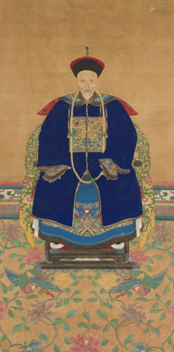 ANCESTOR PORTRAIT,QING DYNASTYink and colour on paper