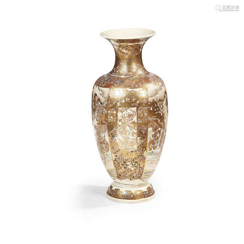 MASSIVE SATSUMA BALUSTER VASE,MEIJI PERIOD