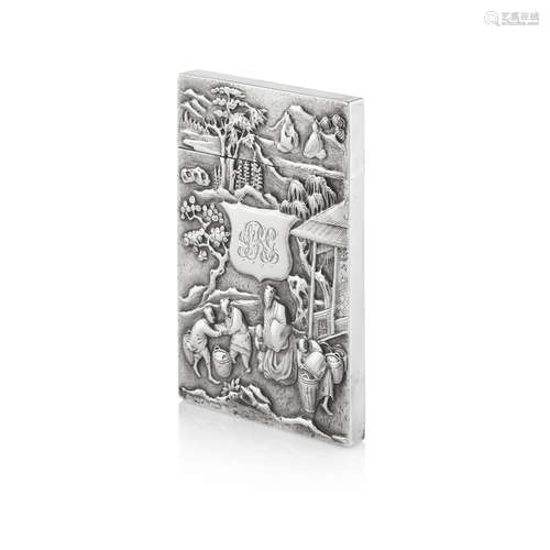 EXPORT SILVER CARD CASE,JULONG MARK, LATE 19TH CENTURY