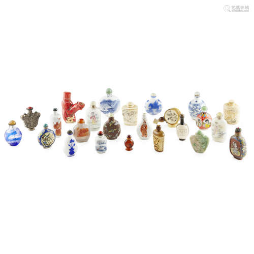 COLLECTION OF TWENTY-FIVE SNUFF BOTTLES