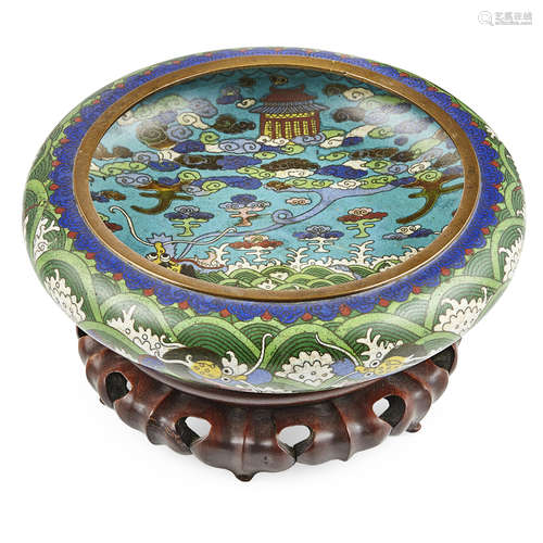 CLOISONNÉ ENAMEL BRUSH WASHER,LATE QING DYNASTY