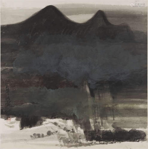 CHINESE SCHOOL (1981),LANDSCAPE ink and colour on paper