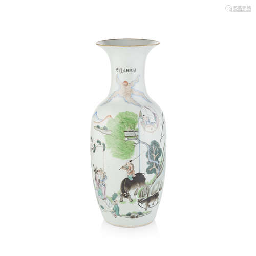 QIANJIANG-ENAMELLED INSCRIBED VASE,JU YI TAI MARK, REPUBLIC PERIOD