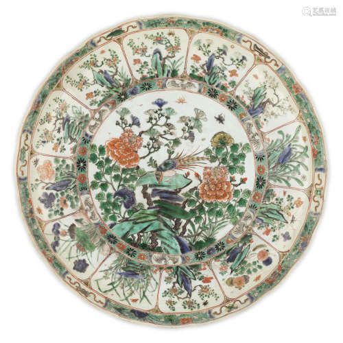 FAMILLE VERTE FOLIATE RIM CHARGER,KANGXI PERIOD