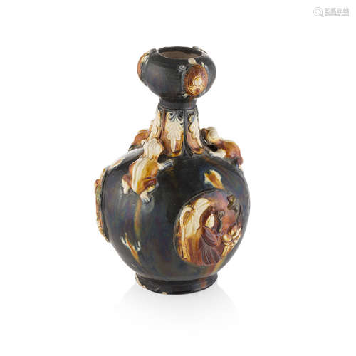 SANCAI-GLAZED EARTHENWARE VASE