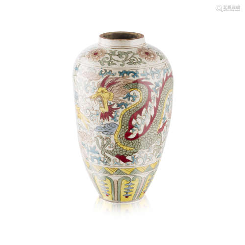 STONEWARE VASE,EDO PERIOD