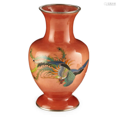 CLOISONNÉ ENAMEL BALUSTER VASE,20TH CENTURY