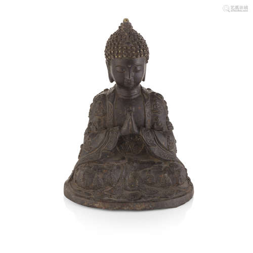 BRONZE FIGURE OF SEATED BUDDHA