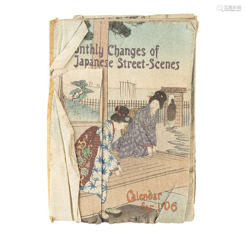 MONTHLY CHANGES OF JAPANESE STREET-SCENES,CALENDAR FOR 1906