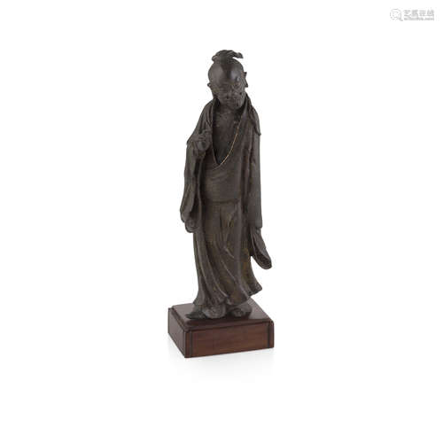 BRONZE FIGURE OF A SCHOLAR,MING DYNASTY