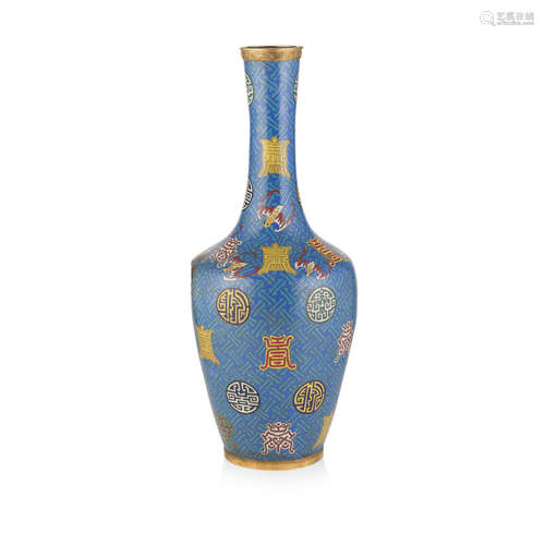 LARGE CLOISONNÉ ENAMEL BOTTLE VASE,REPUBLIC PERIOD