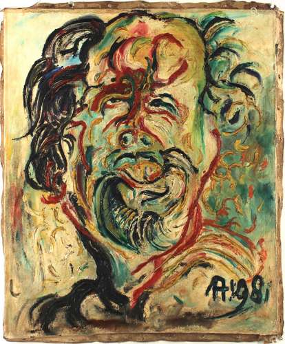 affandi 阿凡迪自画像 布面油画