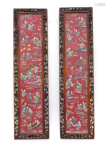 Chinese Pair of Framed Kesi