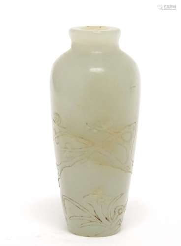 Chinese Pale Celadon Jade Vase