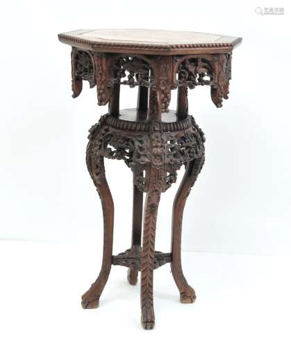 Chinese Fancy Table with Marble Top