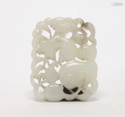 Chinese Extra White Jade Plaque
