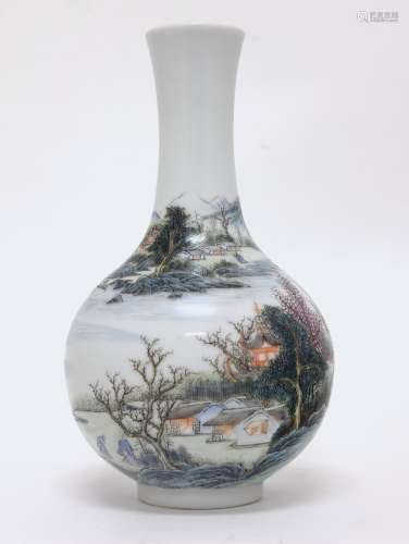 Chinese Famille Noire Bottle Vase