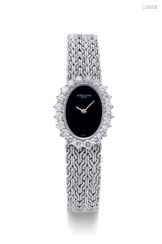 江诗丹顿　精致，白金镶钻石链带女士机械腕表，年份约2000