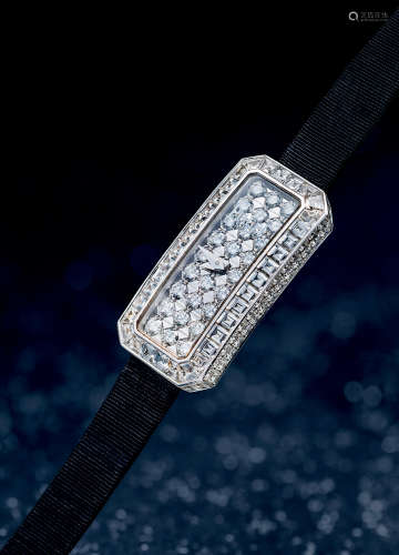 伯爵　非常精致，白金镶钻石女装石英腕表，型号P10123，年份约2000