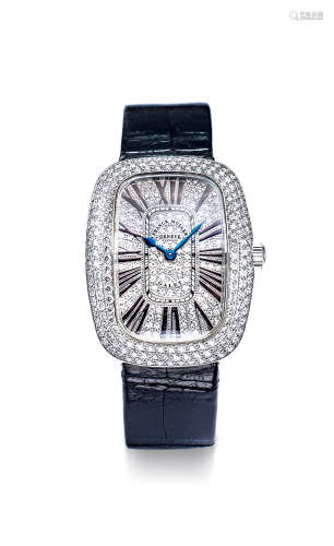 法兰穆勒　精致白金镶钻石英腕表，「Galet」型号3002 M QZ V，年份约2012